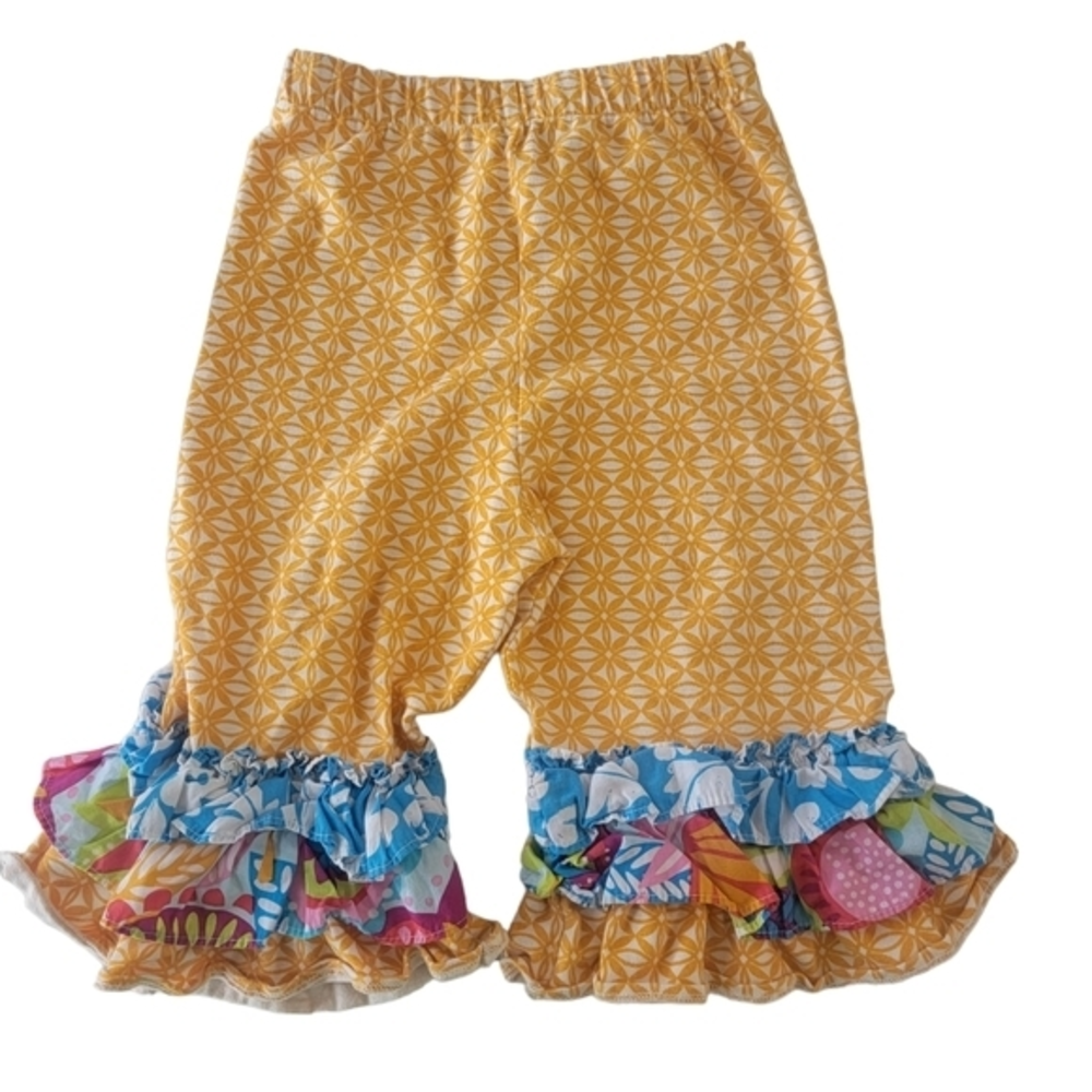 Counting Daisies baby‎ girl size 5 ruffle pants colorful yellow blue